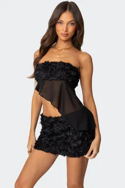 Top flor asimétrico chiffon nya de Edikted en Tops para argentina