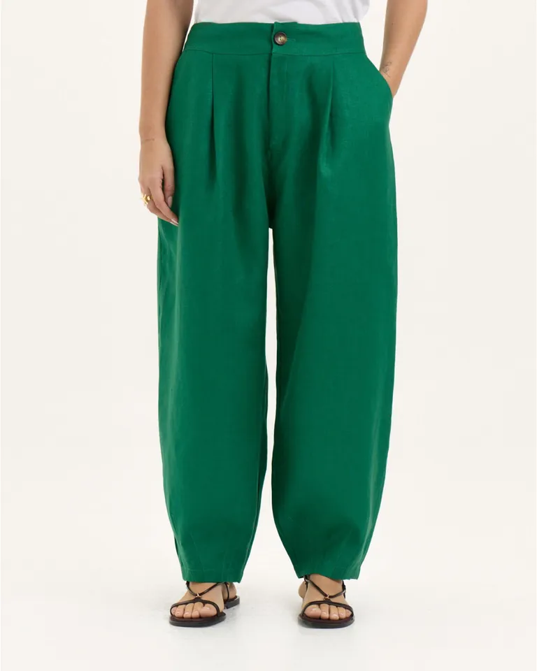 Pantalón Megan: Diseño Único en Lino con Silueta Definida y Bolsillos Funcionales de Blue Sheep en Pantalones para argentina