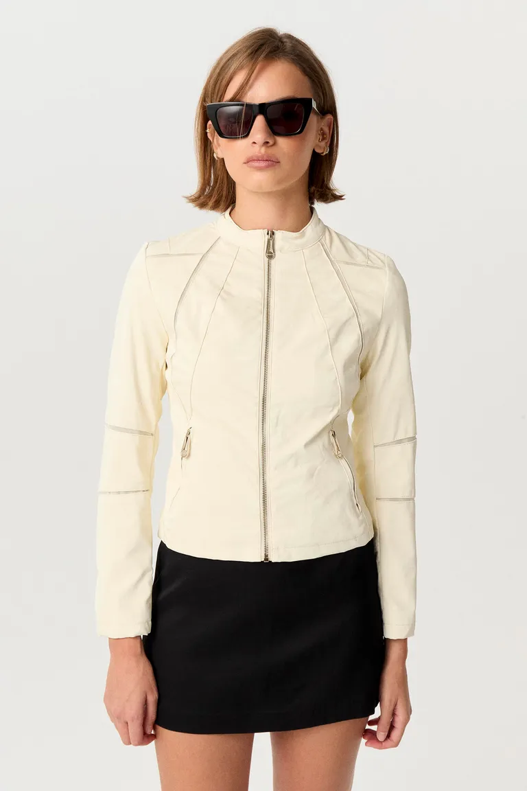 Chaqueta efecto gamuza de silueta entallada y manga larga de Markova en Chaquetas para argentina