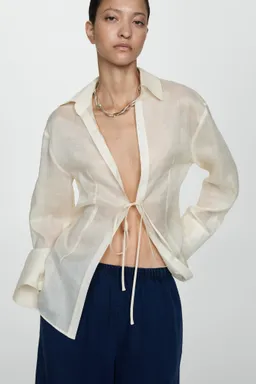 Pantalón lyocell cintura elástica de Mango en Pantalones para argentina