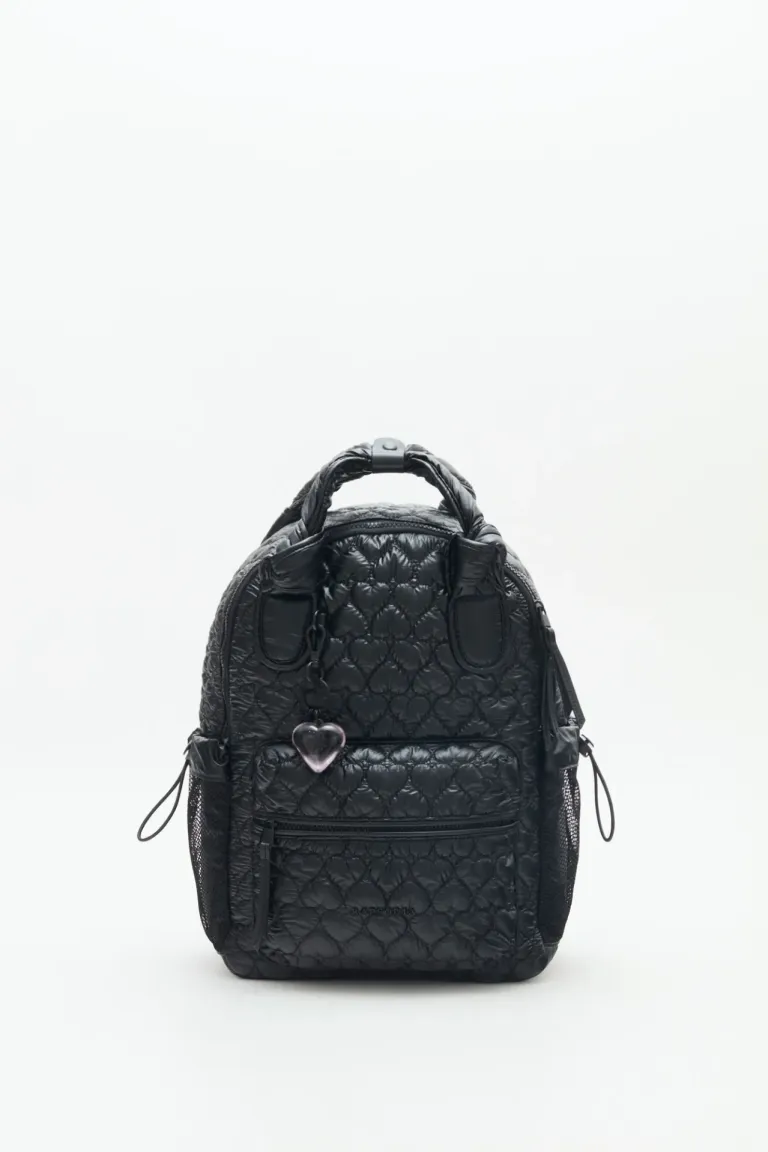 Mochila matelassé negra con bolsillos y compartimento para portátil de Rapsodia en Mochilas para argentina