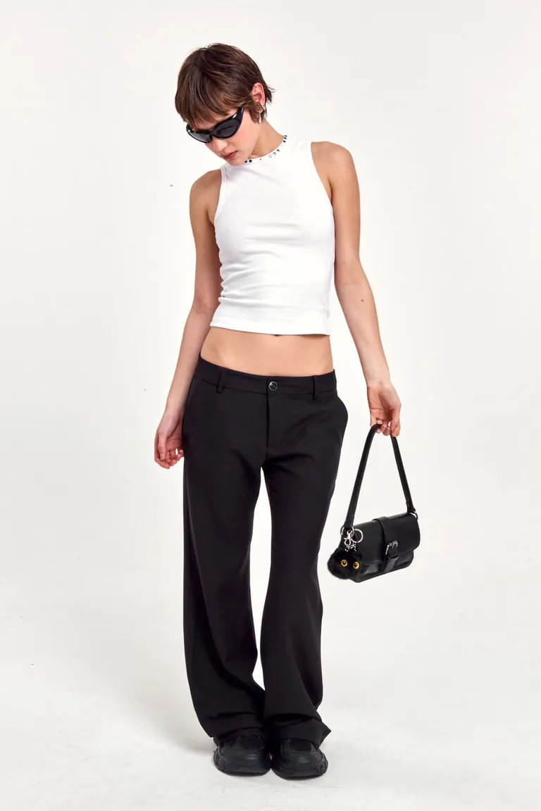 Pantalón de tiro medio bajo con pernera recta y bolsillos laterales de 47 Street en Pantalones para argentina