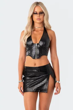 Corset cuero croco de Edikted en Tops para argentina