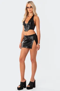 Corset cuero croco de Edikted en Tops para argentina