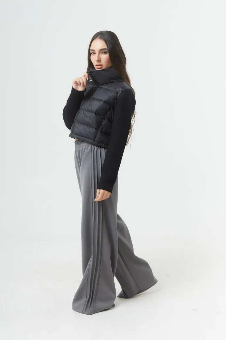 Campera puffer corta y entallada con mangas tejidas para mujer de Belle en Chaquetas para argentina