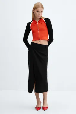 Cárdigan crop con cremallera de Mango en Buzos y Sweaters para argentina