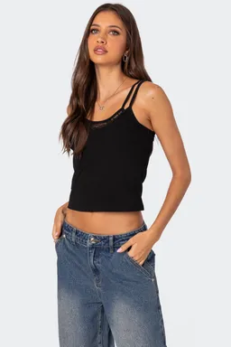 Musculosa encaje capas clavel de Edikted en Tops para argentina