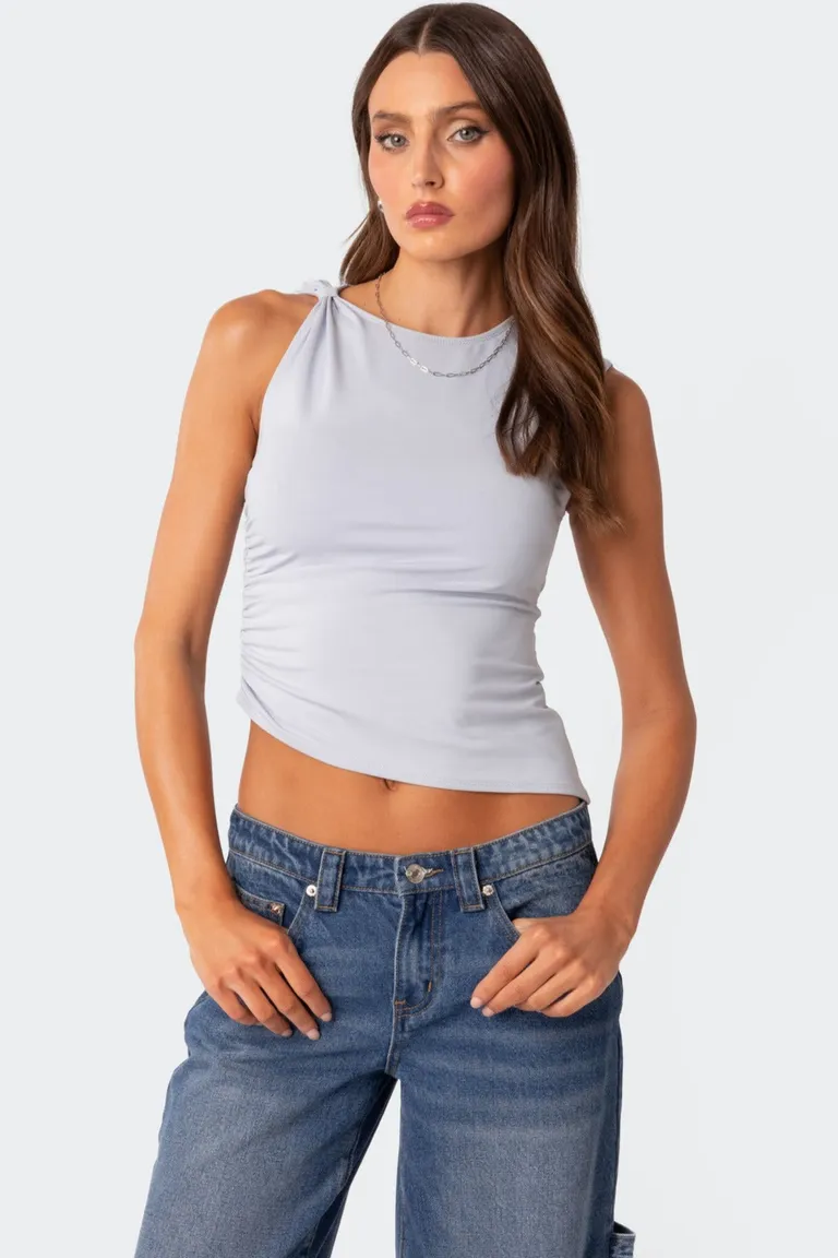 Top asimétrico fruncido tanya de Edikted en Tops para argentina