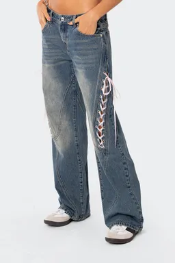 Jean tiro bajo cordones de Edikted en Pantalones para argentina