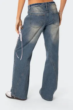 Jean tiro bajo cordones de Edikted en Pantalones para argentina