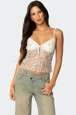 Top bordado floral traslúcido de Edikted en Tops para argentina