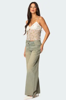 Top bordado floral traslúcido de Edikted en Tops para argentina