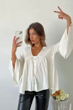 Blusa Fibrana Manga Campana de Benka en Blusas para argentina