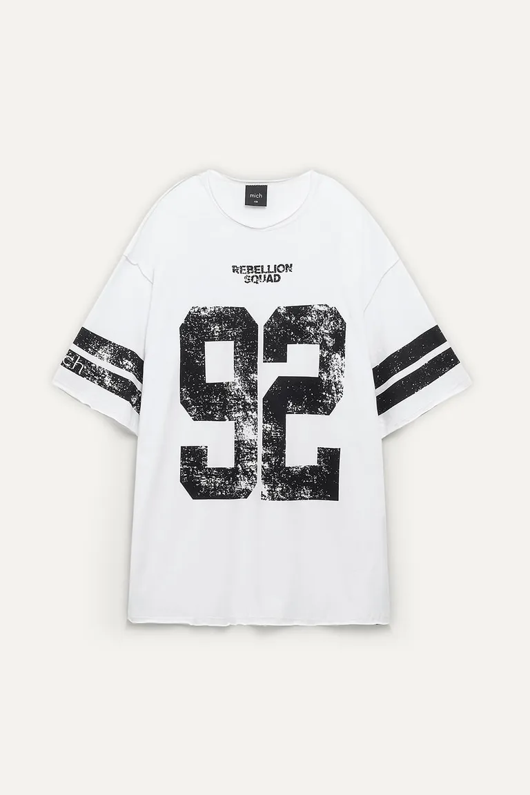 Remera de algodón con diseño deportivo y acabado desgastado de 47 Street en Remeras para argentina