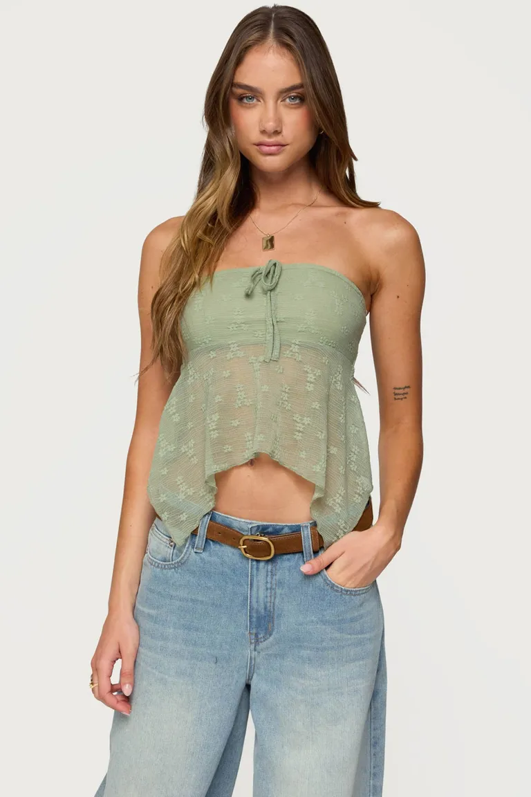 Top strapless transparente bordado de Edikted en Tops para argentina