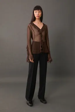 Blusa semitransparente con volantes de Mango en Blusas para argentina