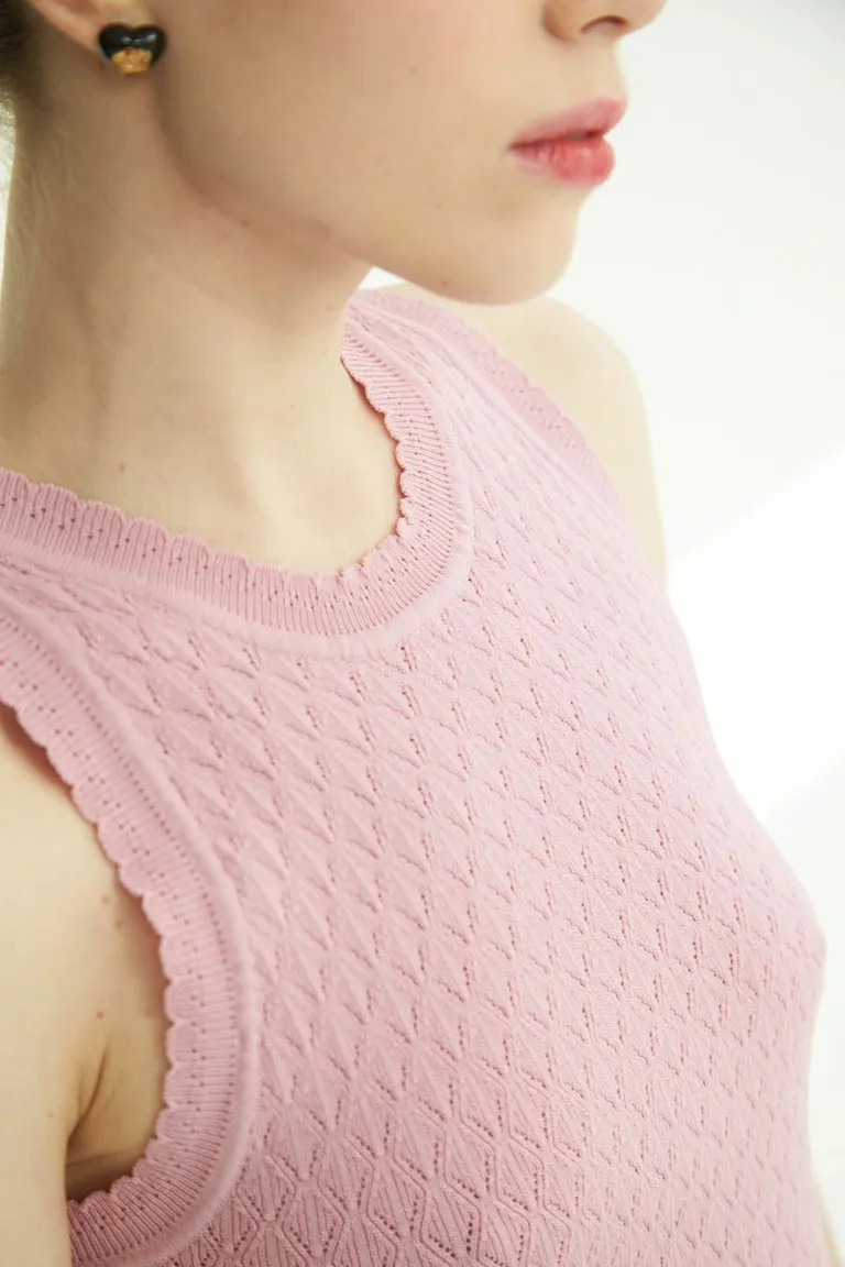 Remera de punto fantasía en color rosa para mujer de Las Pepas en Remeras para argentina