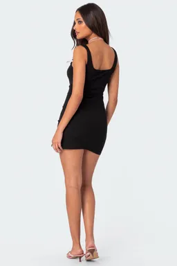 Mini vestido moño acanalado bryna de Edikted en Vestidos para argentina