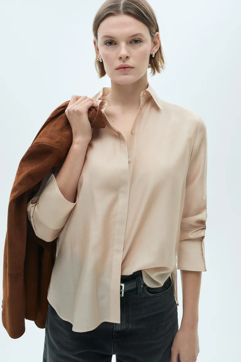 Camisa lyocell satinada de Mango en Camisas para argentina