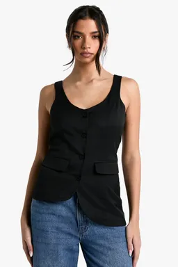 Chaleco sastrero asimétrico de Boohoo en Chalecos para argentina
