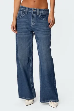 Jeans boyfriend tiro bajo costuras de Edikted en Pantalones para argentina
