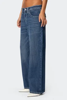 Jeans boyfriend tiro bajo costuras de Edikted en Pantalones para argentina