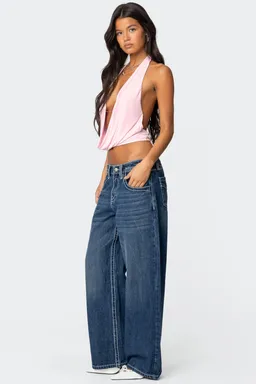 Jeans boyfriend tiro bajo costuras de Edikted en Pantalones para argentina