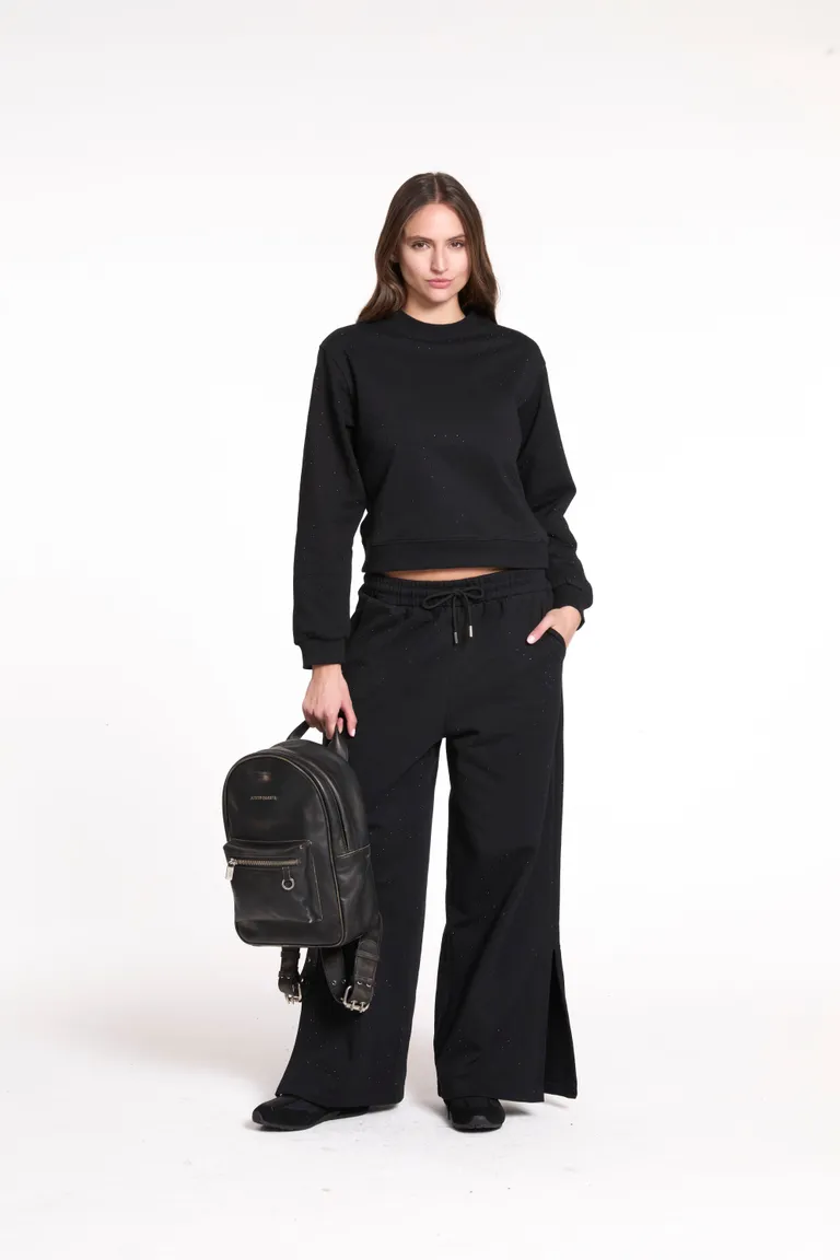 Pantalón jogger de algodón negro de tiro medio y cintura elástica de Justaosadia en Pantalones para argentina