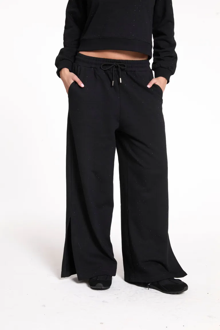 Pantalón jogger de algodón negro de tiro medio y cintura elástica de Justaosadia en Pantalones para argentina