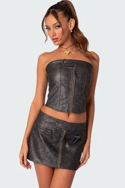 Corset cuero sintético ziva de Edikted en Tops para argentina