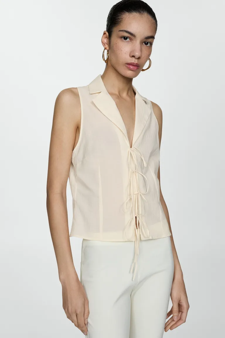 Blusa lazos sin mangas de Mango en Blusas para argentina