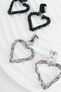 Aros corazon piedras strass de Exotica Accesorios en Bijouterie para argentina