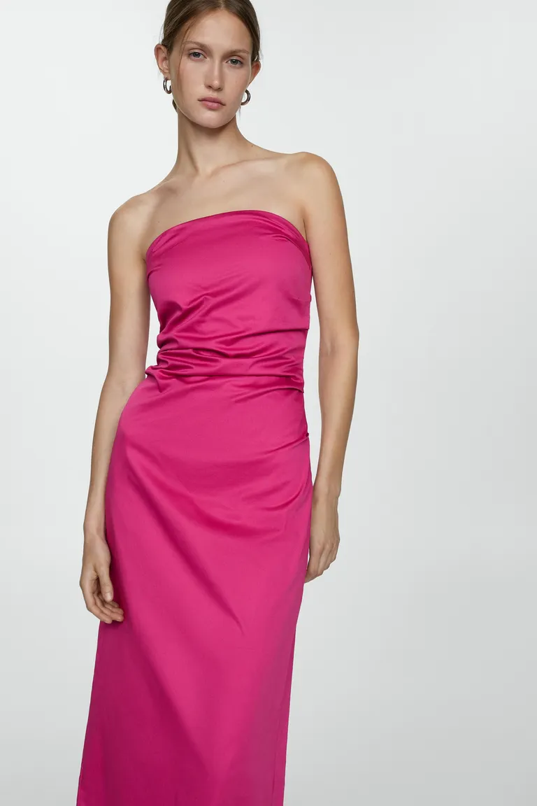 Vestido drapeado palabra honor de Mango en Vestidos para argentina