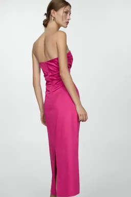 Vestido drapeado palabra honor de Mango en Vestidos para argentina