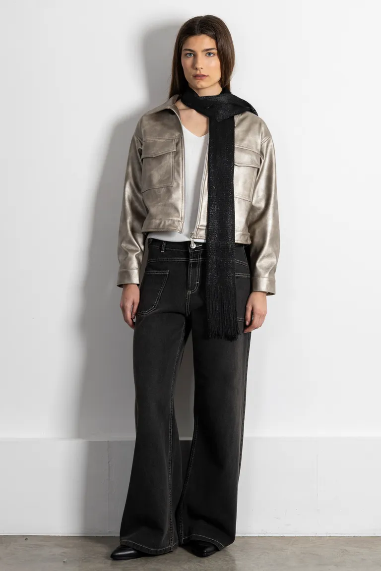 Chaqueta femenina con diseño de superficie texturizada en tonos grises de Kill en Chaquetas para argentina