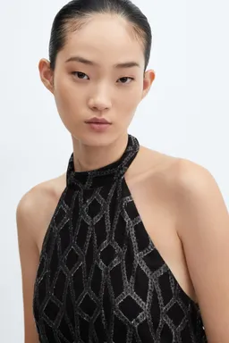 Vestido lúrex cuello halter de Mango en Vestidos para argentina