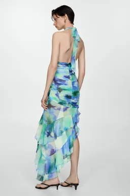 Vestido drapeado con volantes de Mango en Vestidos para argentina