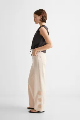Pantalón algodón bordado de Mango Teen en Pantalones para argentina