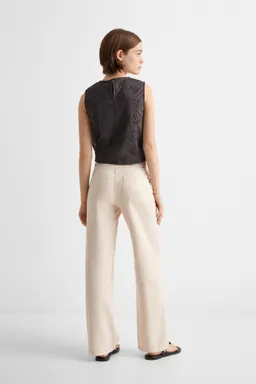 Pantalón algodón bordado de Mango Teen en Pantalones para argentina