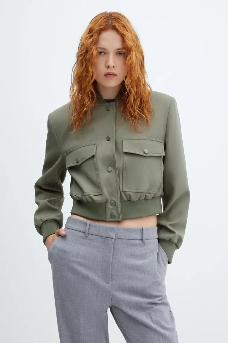 Chaqueta bomber con hombreras de Mango en Chaquetas para argentina