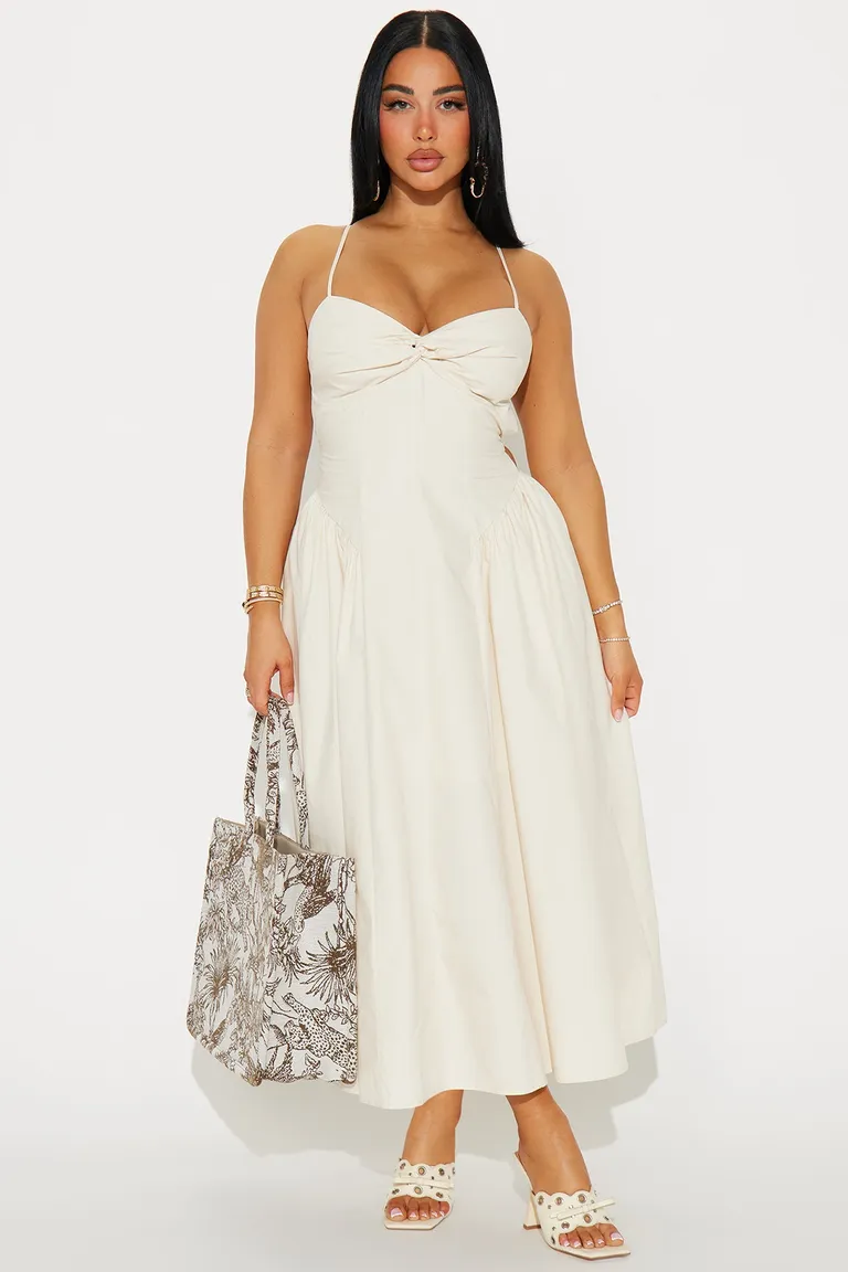 Vestido midi poplin relajado diario de Fashion Nova en Vestidos para argentina