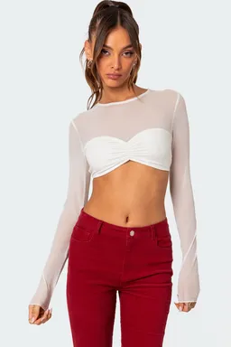 Crop top noche transparente de Edikted en Tops para argentina