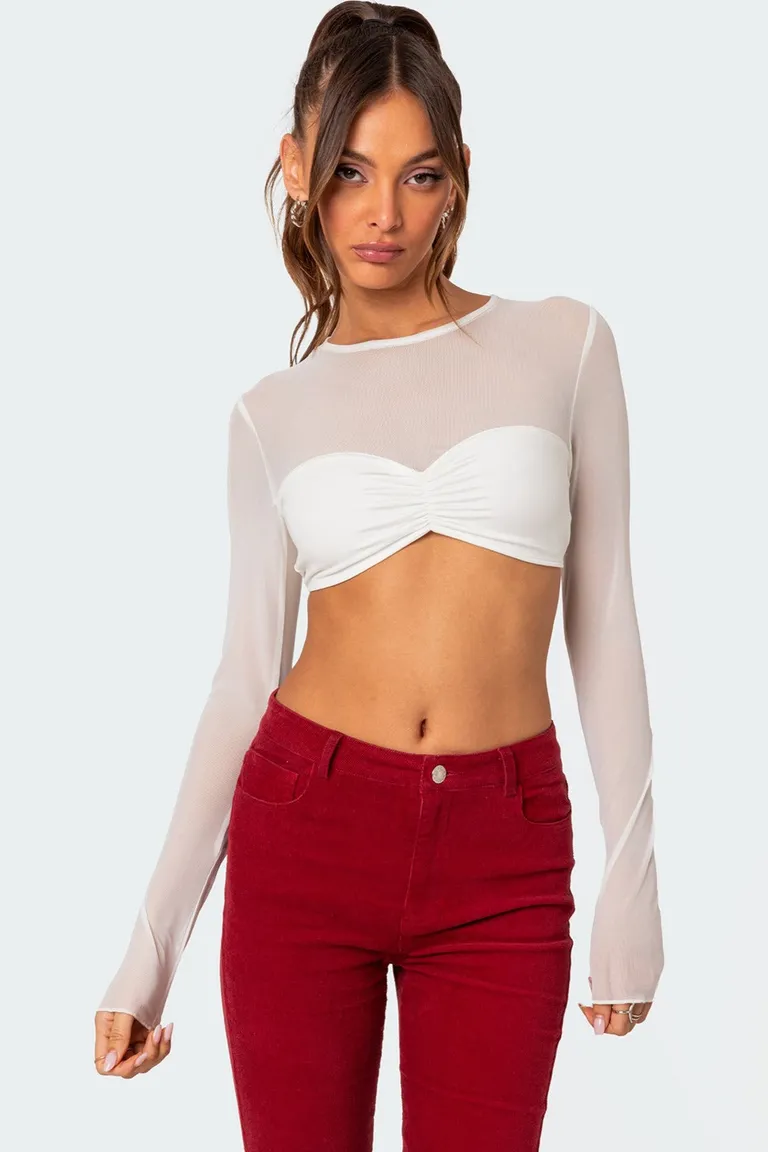 Crop top noche transparente de Edikted en Tops para argentina