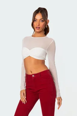 Crop top noche transparente de Edikted en Tops para argentina