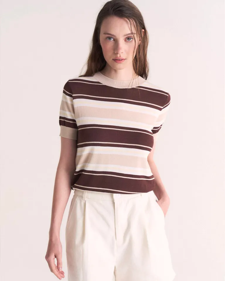 Remera de rayas multicolor, prenda premium e importada para un estilo único de Sky en Remeras para argentina