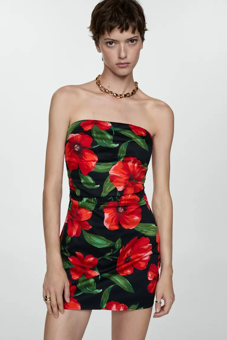 Vestido strapless flores de Mango en Vestidos para argentina