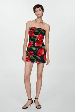 Vestido strapless flores de Mango en Vestidos para argentina