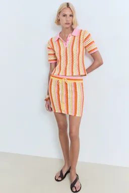 Sweater crochet rayas bicolor de Mango en Buzos y Sweaters para argentina