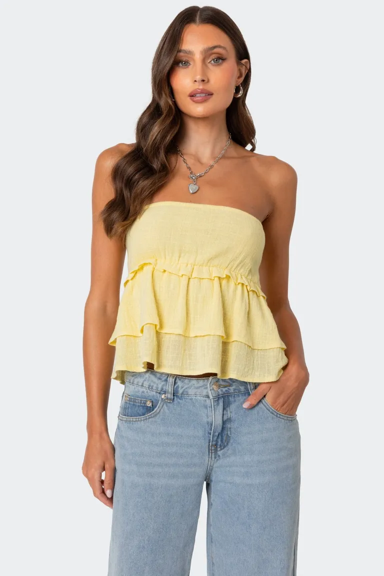 Top peplum strapless lino de Edikted en Tops para argentina