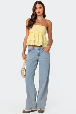 Top peplum strapless lino de Edikted en Tops para argentina